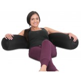 Deluxe Comfort Microbead Body Pillow, 47" x 7" - Mooshi Squishy Soft - Prenatal Pregnancy Pillow - Full Body Side Sleeper - Body Pillow, Black