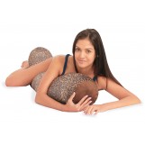Deluxe Comfort Microbead Body Pillow, 47" x 7" - Mooshi Squishy Soft - Prenatal Pregnancy Pillow - Full Body Side Sleeper - Body Pillow, Lepoard