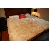 Genuine Suri Alpaca Fur Rug/Bed Spread/Throw Blanket, 75" x 66" - Soft Warm Luxuriously Crafted Rustic Cabin Rug - Warmer Than Sheep Wool - Worlds Softest Fur - Alpaca Throw Blanket, Beige