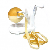 Perfect Peel Apple Peeler  - Easy Clean Removable Comercial Blade And Flexable Spring Loaded Peeling Arm - Struggle Free Continuous Motion Turn Handle - Secures To Countertop With Non-Slip - , White