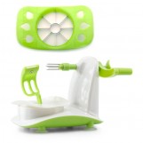 Perfect Peel Apple Peeler - Easy Clean Removable Slicer Commercial Grade Blade - Corer, White/Green