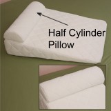 Back Pain Relief Half-Moon Bolster / Wedge - Provides Best Support For Sleeping On Side Or Back - Memory Foam Semi-Roll Pillow - Half Moon - Half Cylinder