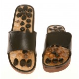 Deluxe Comfort Womens Natural Gem Stone Reflexology Sandals, Size 7 - Stunning Gem Stone And Bamboo - Memory Foam Sole - Stimulating & Detoxifying