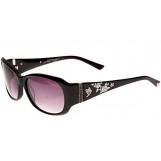 Ed Hardy Butterfly & Roses Sunglasses Black Grey Gradient 56 16 130