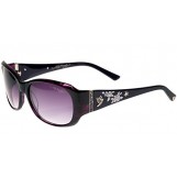 Ed Hardy Butterfly & Roses Sunglasses Purple Horn Purple Gradient 56 16 130