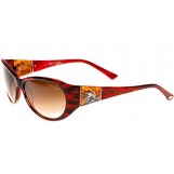 Ed Hardy Jumping Koi Sunglasses Red Horn Brown Gradient 58 16 130