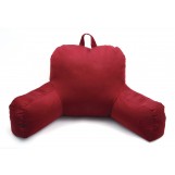 Deluxe Comfort Microsuede Porter Bedrest Lounge Pillow - Airy Soft Microbeads - Perfect For Bed And Dorm Rooms - Wear Resistant Soft Microsuede - Bed Rest Pillow, Maroon