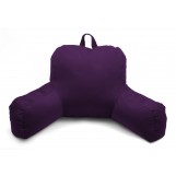 Deluxe Comfort Microsuede Porter Bedrest Lounge Pillow - Airy Soft Microbeads - Perfect For Bed And Dorm Rooms - Wear Resistant Soft Microsuede - Bed Rest Pillow, Purple
