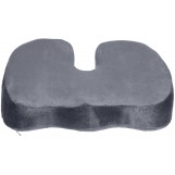 Deluxe Comfort Coccyx Orthopedic Gel Enhanced Comfort Foam - Sciatica Relief - Tailbone Support - Great For Car Or Office - Seat Cushion, Grey