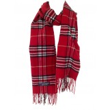 Cashmere Feel Plaid Scarves(New England Plaid) - Red