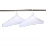 Deluxe Comfort Inflatable Travel Clothes Hanger - Rounded Edges Prevent Hanger Crease - Deflates For Compact Storage - Light Weight Easy On Closets - Clothes Hangers, White - Pack of 4