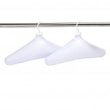Deluxe Comfort Inflatable Travel Clothes Hanger - Rounded Edges Prevent Hanger Crease - Deflates For Compact Storage - Light Weight Easy On Closets - Clothes Hangers, White - Pack of 6