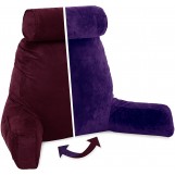 Husband Pillow, Aspen Edition - Mauve Purple Big Support Bed Backrest Reversable MicroSuede/MicroFiber Reading Pillow