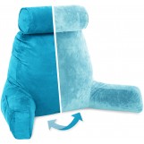 Husband Pillow, Aspen Edition - Rodeo Blue Big Support Bed Backrest Reversable MicroSuede/MicroFiber Reading Pillow