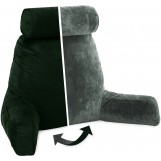 Husband Pillow, Aspen Edition - Ramona Green Big Support Bed Backrest Reversable MicroSuede/MicroFiber Reading Pillow