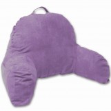 Deluxe Comfort Microsuede Bed Rest - Reading and Bedrest Lounger - Sitting Supprt Pillow - Soft But Firmly Stuffed Fiberfill - Backrest Pillow With Arms, Light Purple