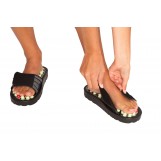 Reflexology Sandals Black Pearl  w/ Acupressure Knobs