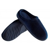 Deluxe Comfort Mens Indoor/Outdoor Slip-On Memory Foam House Slippers, X-Large - Durable Non-Marking Ruber Sole - Comfortable Foam Cushioning - Warm And Cozy - Mens Slippers, Blue