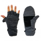 PolarEx Fleece Glove and Mitten Flip Top Mittens - Grey - Large