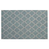 Moroccan Trellis Cyan Blue Brass 1 Rug 5' x 8'