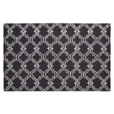 Moroccan Trellis Scroll Tile Black Rug 5' x 8'