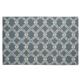Moroccan Trellis Scroll Tile Charcoal Blue Rug 5' x 8'