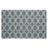 Moroccan Trellis Scroll Tile Charcoal Blue Rug 5' x 8'