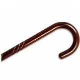 Spiral Wood Cane With Tourist Handle - Walnut Stain