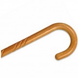 Spiral Wood Cane With Tourist Handle - Natural Stain