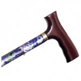 Adjustable Travel Folding Cane With Fritz Handle - Mauve Floral