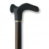 Wood Cane With Contour Soft Touch Handle Right - Black Stain