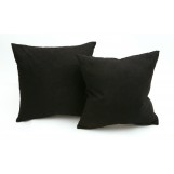 Deluxe Comfort Microsuede Throw Pillows, 18" x 18" - Down Feather Filled - Decorative Colors - Soft Microsuede Cover - Throw Pillow, Black - Pack of 2