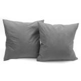 Deluxe Comfort Microsuede Throw Pillows, 18" x 18" - Down Feather Filled - Decorative Colors - Soft Microsuede Cover - Throw Pillow, Dark Grey - Pack