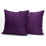 Deluxe Comfort Microsuede Throw Pillows, 18" x 18" - Down Feather Filled - Decorative Colors - Soft Microsuede Cover - Throw Pillow, Purple - Pack of