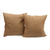 Deluxe Comfort Microsuede Throw Pillows, 18" x 18" - Down Feather Filled - Decorative Colors - Soft Microsuede Cover - Throw Pillow, Taupe - Pack of 2