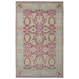 Hand Knotted Oushak Turkish Red Beige Rug 4255 5' x 8'