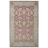 Hand Knotted Oushak Turkish Red Beige Rug 4255 5' x 8'