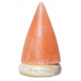 Himalayan Rock Salt Cone Lamp, 7 Inches Tall - Soft Calm Therapeutic Light - Uniquely Handcrafted Crystal Cone Design On Onyx Marble Base - Tibetan Evaporated Rock Lamps - Table Lamp, Dark Orange Hue