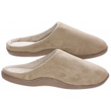 Mens Indoor/Outdoor Slip-On Microsuede Memory Foam House Slippers, Size 11-12 - Double Side Stiched Microsuede Exterior - Comfy Plush Micro Fleece Lining - Durable Non-Marking Ruber Sole - , Beige