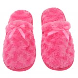 Womens Fuzzy Fleece Slip-On Memory Foam House Slippers, Size 7-8 - Warm Fluffy Fleece  - Cute Teen Pajama Accessory - Soft, Gripping Non-Slip Durable Rubber Sole - Womens Slippers, Hot Pink