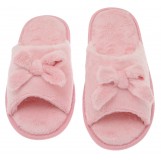 Deluxe Comfort Womens Butterfly Bow Slip-On Memory Foam House Slippers, Size 9-10 - Open Toe - Pamper Your Feet With Cozy Fleece Memory Foam - Durable Non-Marking Ruber Sole - Womens Slippers, Pink