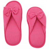 Deluxe Comfort Cotton Poka Dot Womens Open Toe Flip-Flops, Size 9-10 - Be Hip While Staying Comfy - Cute Classic Butterfly Bow - Soft, Gripping