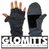 PolarEx Fleece Glove and Mitten Flip Top Mittens - Black - Large