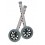 5" Gray Walker Wheels with Two Sets of Rear Glides for Use with Universal Walker