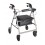 Silver Rollator Walker with Fold Up and Removable Back Support and Padded Seat
