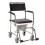 Portable Upholstered Wheeled Drop Arm Silver Vein Bedside Commode
